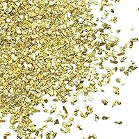 Crushed Glass Irregular Metallic Chips 100g Sprinkles Chunky Glitter for Nail Arts Craft Resin DIY Mobile Phone Case Vase Fillers Jewelry Making Home Decoration (Gold, 4-6mm)