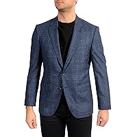 Hugo Boss Men's T-Heel3 Slim Fit Blue Plaid 100% Wool Blazer US 40S IT 50S