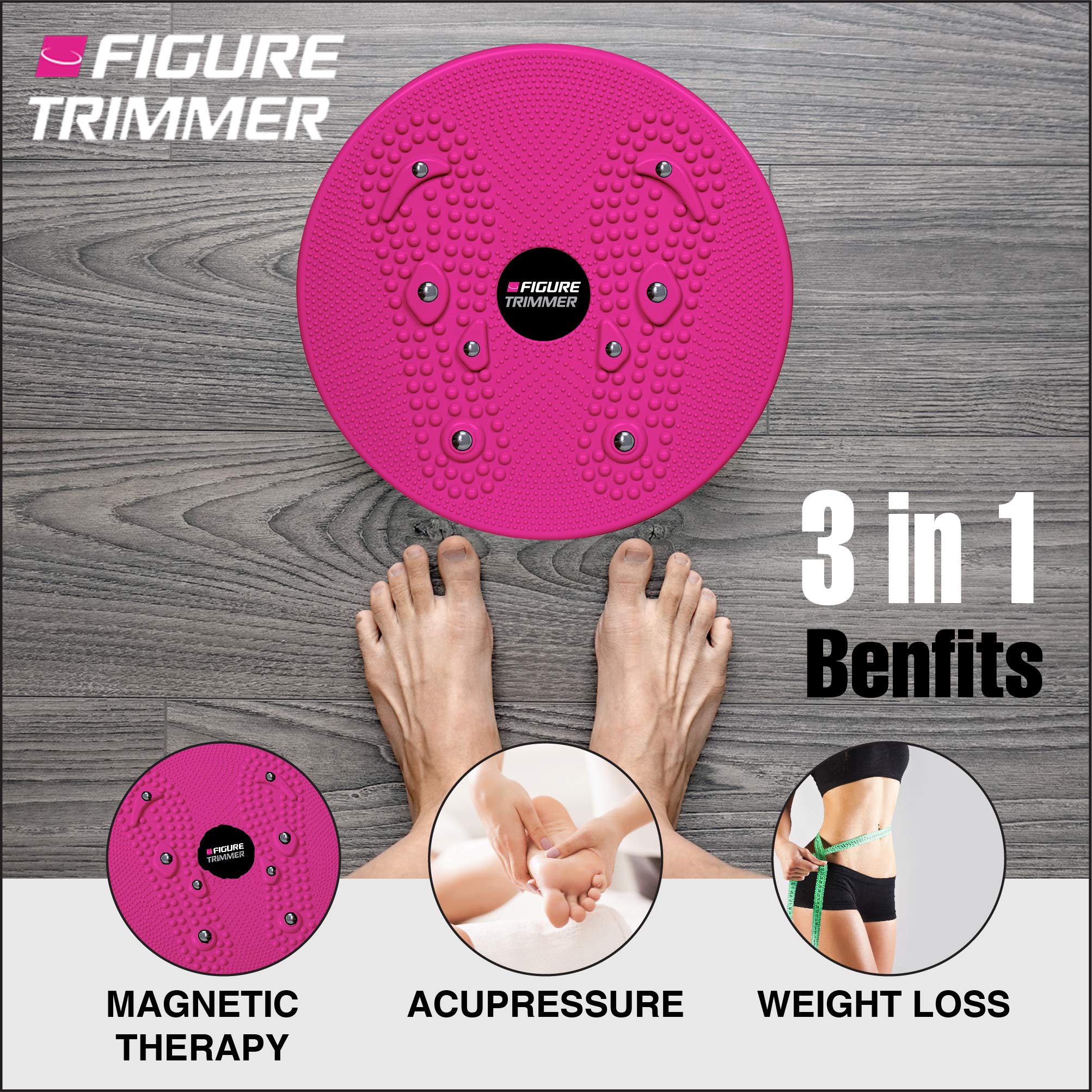 Figure Trimmer Core Ab Twister Board for Exercise 12 inch Waist Twisting Disc with 8 Mangets Reflexology for Slimming and Strengthening Abdominal & Stomach Exercise Equipment