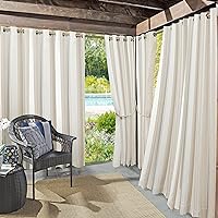 Sun Zero Valencia Cabana Stripe Indoor/Outdoor UV Protectant Energy Efficient Grommet Curtain Panel Pair, 54