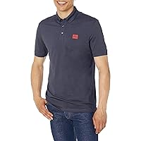 HUGO Men's Slim Fit Square Logo Cotton Polo Shirt