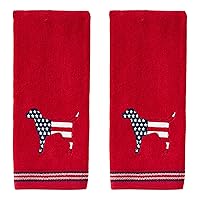 SKL Home Patriotic 4th of July Red White & Blue Hound hand towel, (2-Pack), 2 Count