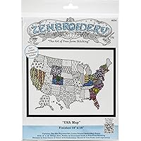 Design Works Crafts USA Map Zenbroidery Kit