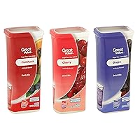Great Value Drink Mix, Sugar Free, Fruit Punch, Cherry and Grape Bundle of 3 flavor Canisters. (Canister Designs May Vary)