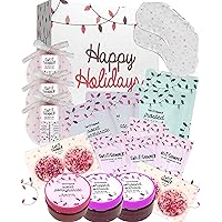 Women's Christmas Spa Gift Set 19 Piece Sweet and Shimmer Holiday Bath and Beauty Gift Set with Assorted Masks, Facial Scrubs, and Lip Balms In Holiday Gift Box, Great Stocking Stuffer, Ideal Gifts for Women