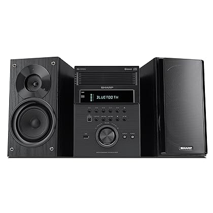 Sharp XL-BH250 Sharp 5-Disc Micro Shelf Executive Speaker System with Bluetooth, USB Port for MP3 Playback, AM/FM, Audio in for Digital Players