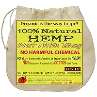 P&F Hemp Nut Milk Bag Reusable | All Natural | No More Microplastic and Toxic Chemicals | Better Than Cotton | Super Healthy Strainer for Making Yogurt/Ghee/Rice | Almond Cloth Filter | 13 X 12-Inches