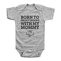 Baffle Baby Basketball Onesie/BORN TO SHOOT HOOPS WITH MOMMY/Bodysuit