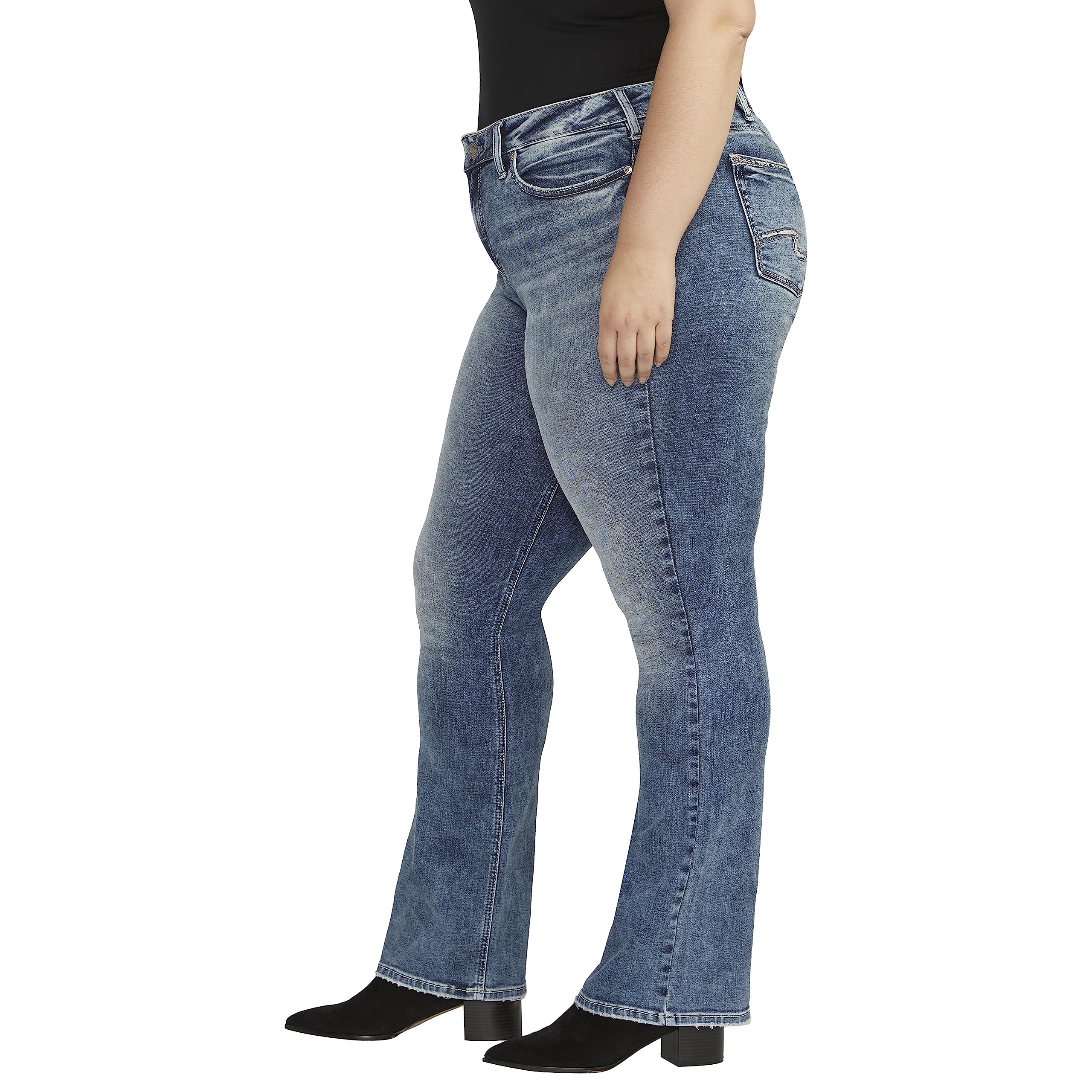 Silver Jeans Co. Women's Plus Size Suki Mid Rise Curvy Fit Bootcut Jeans