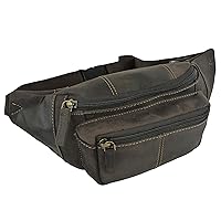 Visconti Leather Unisex Fanny Pack - Oil Brown