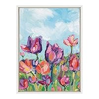 Sylvie Spring Framed Canvas Wall Art by Rachel Christopoulos, 18x24 White, Watercolor Floral Art For Wall