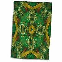 3dRose Green Blowout Cross Flower Mandala - Towels (twl-42203-1)