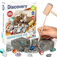 Gemstone Dig Stem Science Kit by Horizon Group Usa, Excavate, Dig & Reveal 11 Real Gemstones, Includes Goggles, Excavation Tools, Streak Plate, Magnifying Glass & More