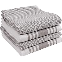 KAF Home Kitchen Towels, Set of 4 Absorbent, Durable and Soft Towels | Perfect for Kitchen Messes and Drying Dishes, 18 x 28 – Inches, Drizzle, Small