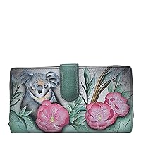 Anna by Anuschka Women's Hand Painted Leather Two Fold Wallet-Cuddly Koala