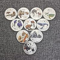 Beautiful Endangered Animal Species 1oz Silver Coin with Diamond Commemorative Silver Plated Coins 10pcs