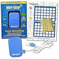 3 Blue Bedwetting Enuresis Alarm with Loud Sound and Strong Vibration for Boys or Girls, Proven Solution for Bedwetters