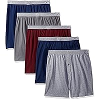Fruit of the Loom 5-Pack Assorted Knit Boxers, Multi Color, Large