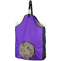 Premium Durable Horse Slow Feed Hay Bag with Metal Snap Fastener and Heavy Adjustable Strap -