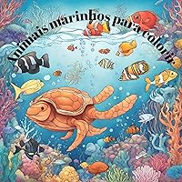 Animais marinhos para colorir (Portuguese Edition)