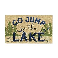 Natural Coir Doormat, Fun Greeting Mat, Jump in The Lake, 18x30