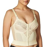 Carnival Women's Front Closure Longline Lace Soft Cup Wire Free Bra