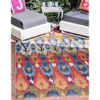 Unique Loom Outdoor Modern Collection Area Rug - Ikat (8' x 11' 4