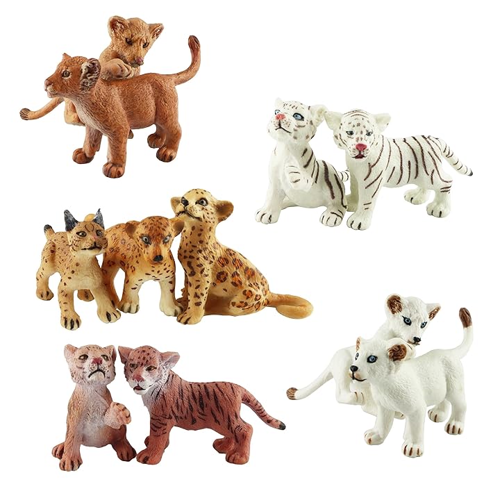 Mua TOYMANY 11 Safari Animal Figurines, High Emulational Detailed Baby Plastic  Zoo Animals, Lions Tigers Cheetahs Lynx Figure Toy Set, Easter Eggs Cake  Toppers Christmas Birthday Gift for Kids Toddlers trên Amazon