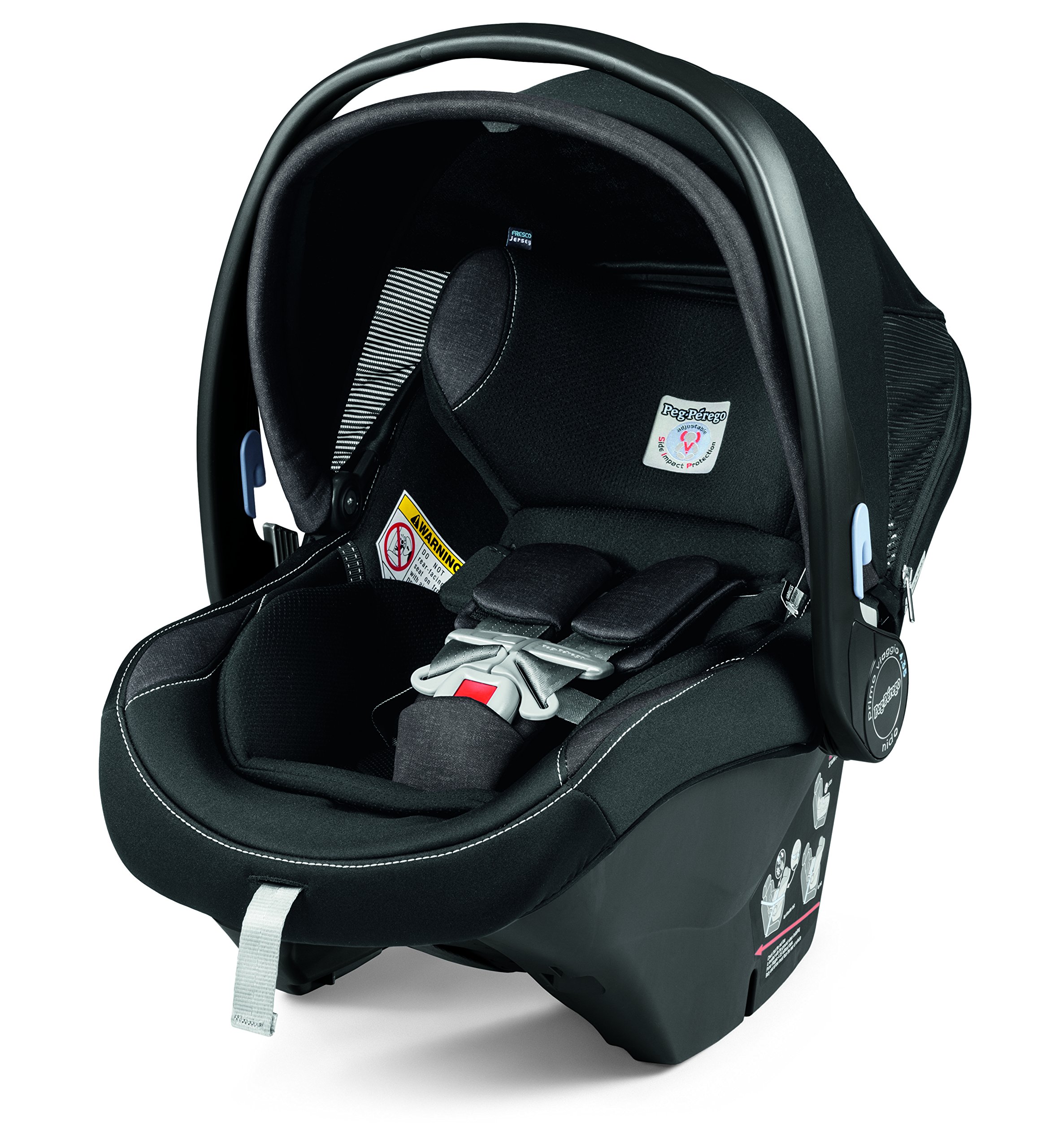 Peg Perego Ypsi Travel System - Includes Ypsi Lightweight Reversible Stroller and Primo Viaggio 4-35 Nido Infant Car Seat - Made in Italy - Onyx (Black)
