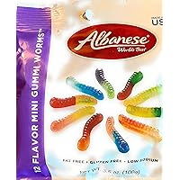 Albanese 12 Flavor Mini Gummi Worms (1 bag) 3.5oz