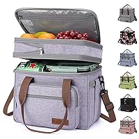 Maelstrom Lunch Bag Women,23L Insulated Lunch Box For Men Women,Expandable Double Deck Lunch Cooler Bag,Lightweight Leakproof Lunch Tote Bag With Side Tissue Pocket,Purple