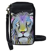 Anna by Anuschka Women's Hand-Painted Genuine Leather Smartphone Case & Wallet - Lion Pride