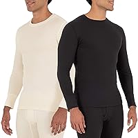 Fruit of the Loom Men's Recycled Waffle Thermal Underwear Crew Top (1 and 2 Packs)