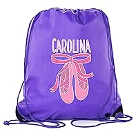 Custom Dance Bags, Ballet Drawstring Backpacks, Personalized Dance Backpacks for Girls - Purple CE2500Dance S4