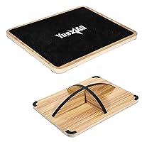 360 Degree Rotation Rocker Wooden Balance Board, Anti-Slip Wobble Board for Physical Therapy, Advanced Balance Training & Fitness Exercises