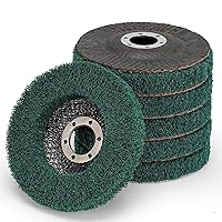 4 1/2 inch Nylon Fiber Flap Disc Polishing Grinding Wheel, 6Pcs 180 Grit Scouring Pad Buffing Wheel Angle Grinder Grinding Disc, Water & Oil Resistant, Metal Surface Finishing Rust Removal