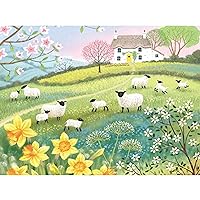 KI Puzzles 1000 Piece Puzzle for Adults IAN Saxton Spring Lambs 27x20 Folk Art Jigsaw Multicolor