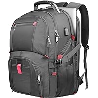 Travel Backpack, Large Backpack, Extra Large Laptop Backpack for Men, Big Capacity Computer College Backpack TSA Flight Approved Business Bag With USB Charging Port, Gifts For Him Men, Black