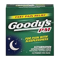 Goody's PM Pain Relief Powder, Sleeplessness Nighttime, 16 ct (Pack of 6)