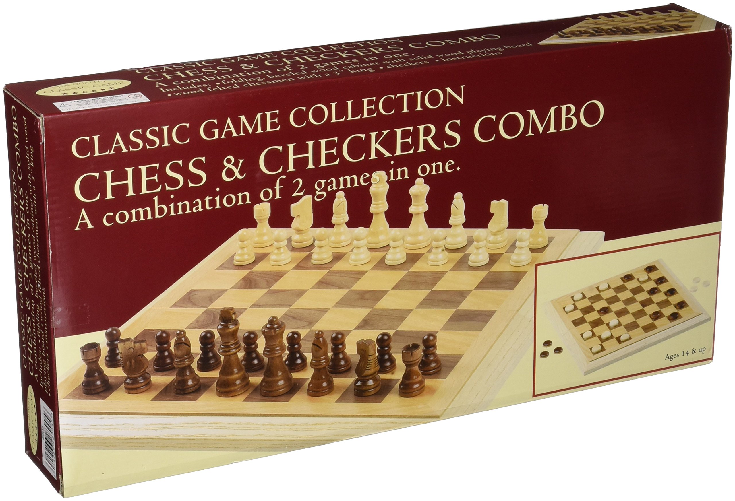 John N. Hansen Deluxe Staunton Wood Chess and Checkers Set