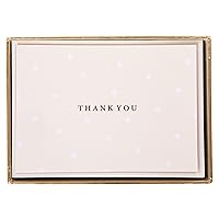 Graphique Box of Thank You Cards, Cream Polka Dot - Includes 16 Cards with Matching Envelopes and Storage Box, Cute Stationery Made of Durable Heavy Cardstock, Cards Measure 3.25