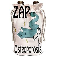 3dRose Dooni Designs Cause Awareness Ribbon Designs - Zap Osteoporosis Awareness Ribbon Cause Design - Wine Bag (wbg_115330_1)