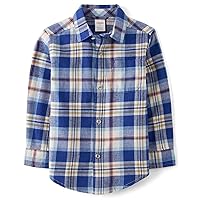 Gymboree,and Toddler Long Sleeve Button Up Shirt,Blue Checkered,3T