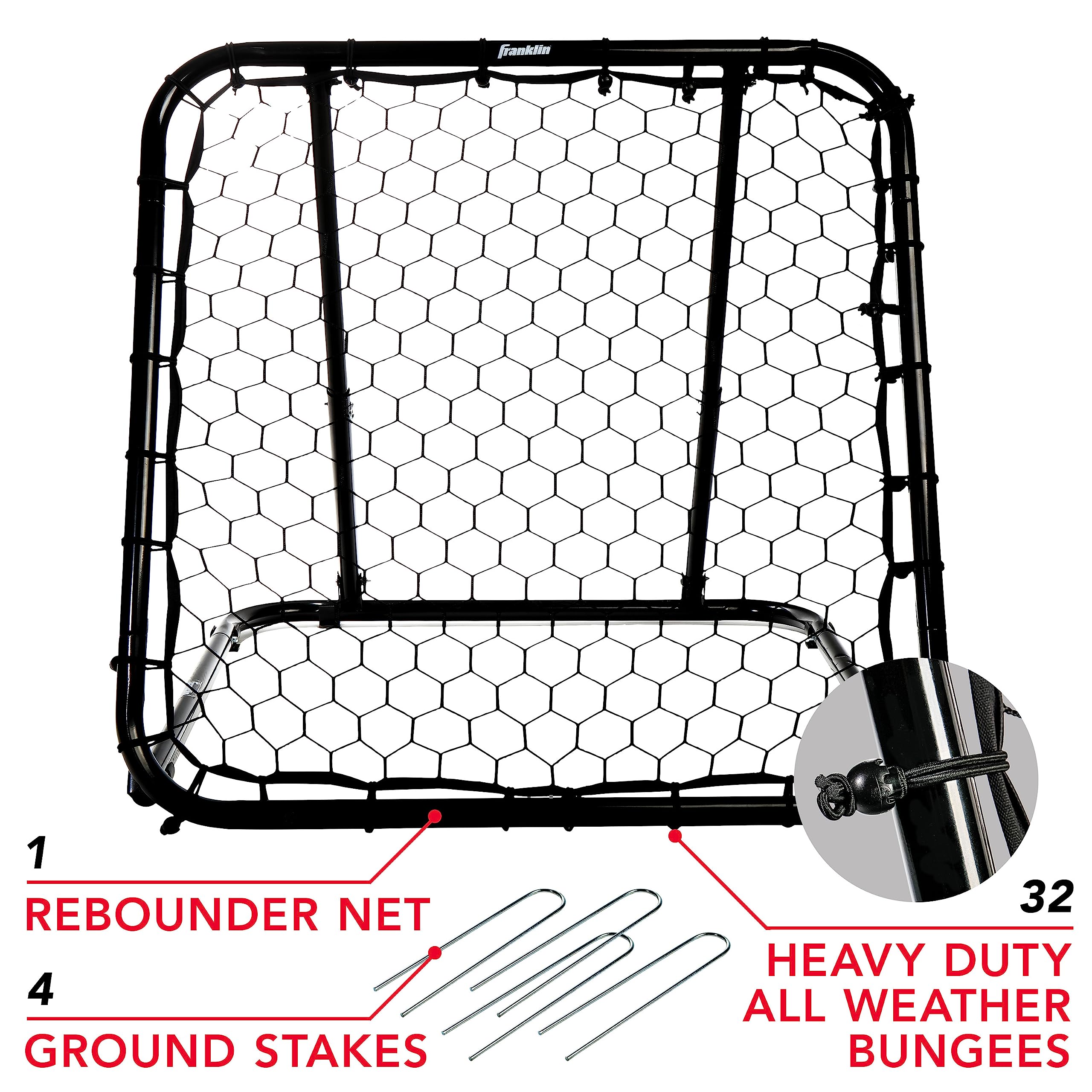 Franklin Sports Basketball Pass Back Rebounder Net - Multi-Sport Training Rebound Screen - Perfect for Passing and Shooting Practice - 3' x 3', Black (92499X)