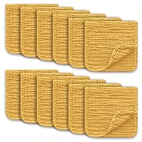 Muslin Burp Cloths Large 100% Cotton Hand Washcloths for Boys & Girls, Baby Essentials Extra Absorbent and Soft Burping Rags for Newborn Registry (Honey, 12-Pack, 20