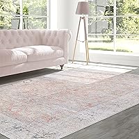 Superior Large Indoor Area Rug, Modern Floor Décor for Living/Dining Room, Kitchen, Bedroom, Office, Entryway, Distressed Geometric, Cotton Backing, Lottie Collection, 10' x 14', Butterscotch