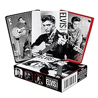 AQUARIUS Elvis Playing Cards - Elvis Presley Themed Deck of Cards for Your Favorite Card Games - Officially Licensed Elvis Merchandise & Collectibles - Poker Size with Linen Finish