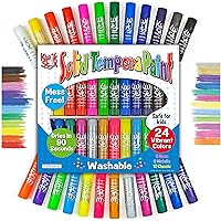 Kwik Stix Solid Tempera Paint Sticks, 24 Colors, Washable Paint Sticks for Kids, Non-Toxic, Quick Drying, Allergen Free, Paint Sticks in Classic, Metallic & Neon Colors, Paint for Kids and Toddlers