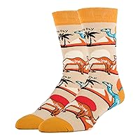 Men's Colorful Novelty Wild Life Animal Crew Socks, Funny Crazy Cool Dress Socks, Shoe Size 8-13
