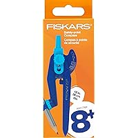Fiskars® Plastic Safety Point Compass Ages 8+ - Draw Perfect Circles up to 12in. with Locking Mechanism - Includes Pencil - Color May Vary